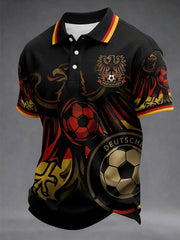 Herren Deutsches Fußball-Liebhaber-Print-Shirt