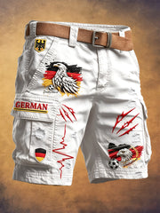 Herren Weiß Deutscher Fußball druck Lässige Arbeits shorts