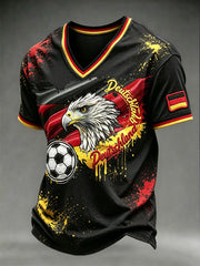 Herren T-Shirt mit V-Ausschnitt, Schwarz