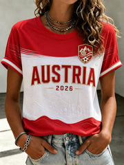 Frauen Österreich Fußball Kurzarm T-Shirt
