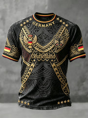 Herren Deutsch Fußball Print Casual Drop-Schulter T-Shirt