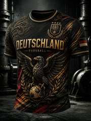 Herren-Vintage-Deutschland-Fußballfan-T-Shirt mit Aufdruck