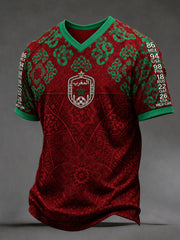 Männer marok kanis che Fußball V-Ausschnitt T-Shirts