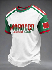 Herren marok kanis che Fußball liebhaber bedruckt kurze Ärmel T-Shirt