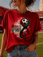 Damen-T-Shirt aus Marokko mit Print und kurzen Ärmeln