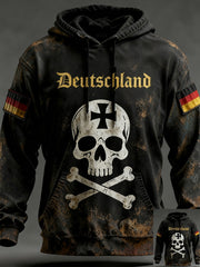 Herren-Vintage-Hoodie mit deutscher Flagge als Kunstdruck
