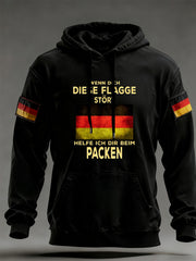 Herren-Vintage-Hoodie mit deutscher Flagge als Kunstdruck
