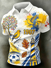 Herren-Fußballfan-Kunstdruck-Polo