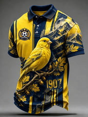 Herren-Fußballfan-Kunstdruck-Polo