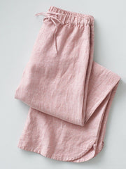 Einfache einfarbige Leinenhose für Damen