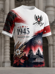 Herren-Art-Print-T-Shirt zur Erinnerung an den österreichischen Nationalfeiertag