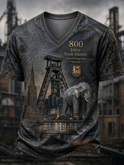 Herren-V-Neck-T-Shirt mit deutschen Städten