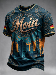 Herren-Casual-T-Shirt aus Deutschland mit „Moin“-Print aus Hamburg