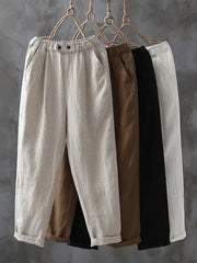 Einfache Leinenhose für Damen im Vintage-Stil