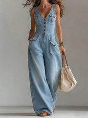 Damen Retro Jeans Overall