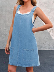Damen Casual Overall Denim Kurzes Kleid