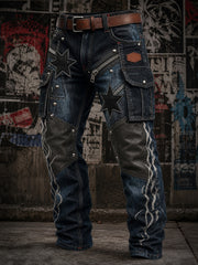 Herren-Retro-Punk-Rock-Grafik druck Freizeit-Cargo-Hosen