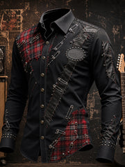 Herren-Lässiges Vintage-Punk-Rock-Graphic-Shirt