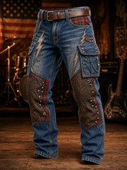 Herren-Retro-Punk-Rock-Grafik druck Freizeit-Cargo-Hosen