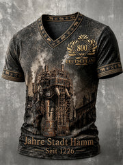 Herren T-Shirt mit V-Ausschnitt und 800-Jahr-Jubiläum