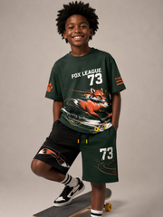 Kinder-Animiert-Shirt-Set mit kurzen Ärmeln