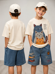 Kinder-Animiert-Shirt-Set mit kurzen Ärmeln