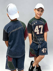 Sportliches Kinder-Shirt-Set mit kurzen Ärmeln