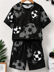 Sportliches Kinder-Shirt-Set mit kurzen Ärmeln