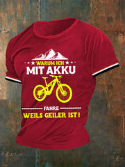 Herren-T-Shirt „Warum ich AKKU fahre – Weil’s geiler ist“