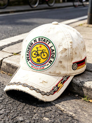 Retro Weiß Deutscher Fahrrad druck Lässiger Hut