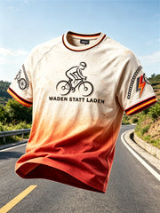 Herren-T-Shirt mit deutschem Fahrrad-Gradienten druck Vintage-Freizeit-T-Shirt