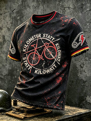 Herren Fahrrad druck Vintage Schwarz Lässiges T-Shirt
