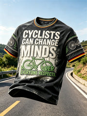 Herren-T-Shirt mit deutschem Fahrrad-Graffiti-Print Vintage-Freizeit-T-Shirt