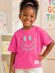 Kurzärmeliges T-Shirt mit Druck zum Schulanfang für Kinder