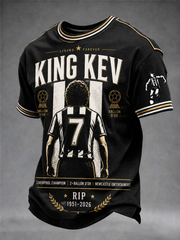 Herren-T-Shirt mit Aufdruck „England-Fußball-Liebhaber Legende King Kev RIP“ und kurzen Ärmeln
