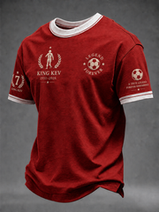 Herren-T-Shirt mit Aufdruck „England-Fußball-Liebhaber Legende King Kev RIP“ und kurzen Ärmeln