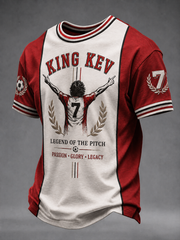 Herren-T-Shirt mit Aufdruck „England-Fußball-Liebhaber Legende King Kev RIP“ und kurzen Ärmeln