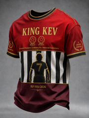 Herren-T-Shirt mit Aufdruck „England-Fußball-Liebhaber Legende King Kev RIP“ und kurzen Ärmeln