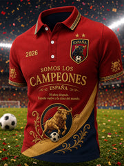 Herren-We-Are-The-Champions-2026-Print – Feierliches Geschenk für spanische Fußballfans – Lässiges Poloshirt