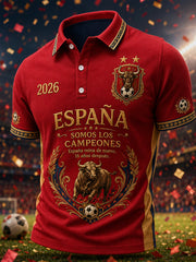 Herren-We-Are-The-Champions-2026-Print – Feierliches Geschenk für spanische Fußballfans – Lässiges Poloshirt