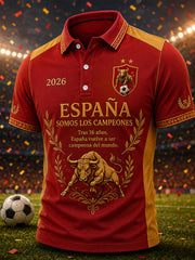 Herren-We-Are-The-Champions-2026-Print – Feierliches Geschenk für spanische Fußballfans – Lässiges Poloshirt