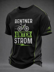 Herren T-Shirt RENTNER UNTER STROM mit kurzen Ärmeln