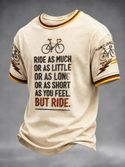 Herren-Vintage-T-Shirt mit deutscher Fahnen- und Fahrraddruck‑Optik, lässig geschnitten