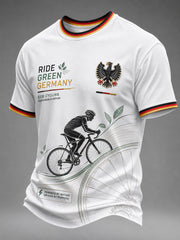 Umweltfreundliches Herren-T-Shirt mit kurzen Ärmeln und Fahrradmotiv-Print