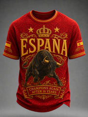 Herren-T-Shirt „We Are The Champions 2026“ mit Aufdruck – Feierliches Geschenk für spanische Fußballfans, lässiges Freizeit-Oberteil