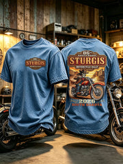 Herren Motorrad Rallye Bedrucktes T-Shirt