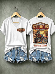 Damen Motorrad Rallye Bedrucktes T-Shirt