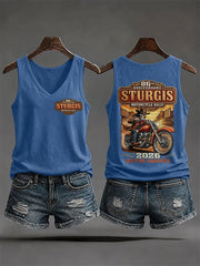 Bedrucktes Tanktop für die Motorradrallye der Frauen