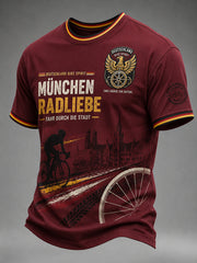 Herren-T-Shirt mit kurzen Ärmeln und Fahrradmotiv-Print