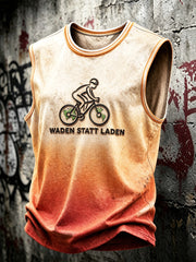 Herren-Retro-Radfahrweste im deutschen Stil mit Farbverlauf-Print, lässig für den Sommer